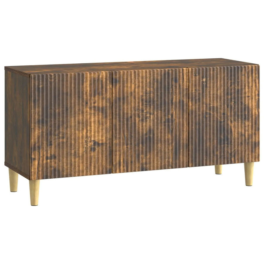 vidaXL TV-Schrank aus Holzwerkstoff in Geräucherte Eiche, Modernes Design, Braun, B/T/H: 99 x 34,5 x 50 cm - Bild 2
