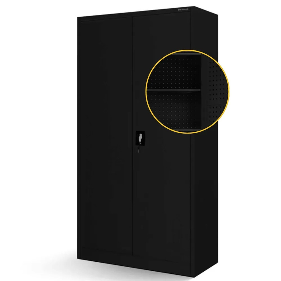 JAN NOWAK Werkzeugschrank BRUNO mit Lochwand und Schließfunktion, Schwarz, H x B x T: 185 x 92 x 50 cm - Bild 2