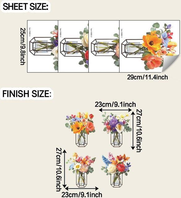 Hearth & Home Dekorative Blumenvase mit floralem Design in Beige und Multicolour - Bild 1