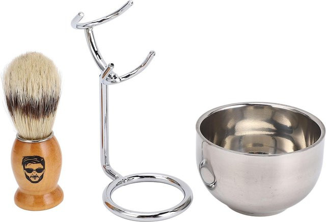 Koogeelife Bartbürsten Set mit Halter, Seifenschale, Grau, Herren - Bild 1