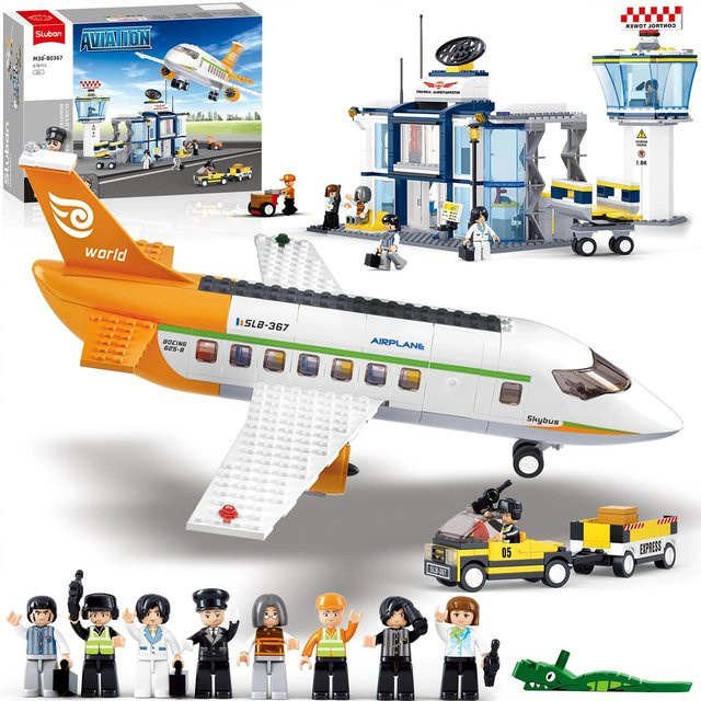 Internationaler Flughafen Bausteine, Passagierflugzeug, 678 Teile, ab 6 Jahren - Bild 1
