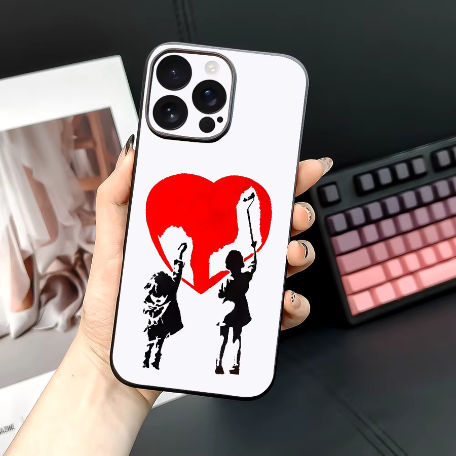 Graffiti-Künstler B-Banksy Handyhülle für Apple iPhone 16, 15, 14, 13, 12, 11 (Pro, Max, Plus, Mini) aus weichem TPU in Multicolour - Bild 2