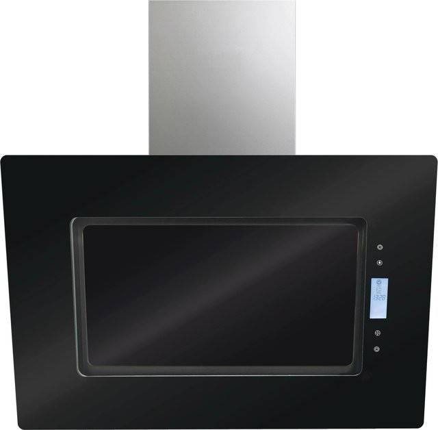 PKM Dunstabzugshaube 9040/90B Z in Schwarz und Edelstahl mit Energieeffizienzklasse A, Kopffreihaube für Wandmontage mit Metall-Fettfilter, wählbar als Umluft- oder Abluftversion - Bild 1