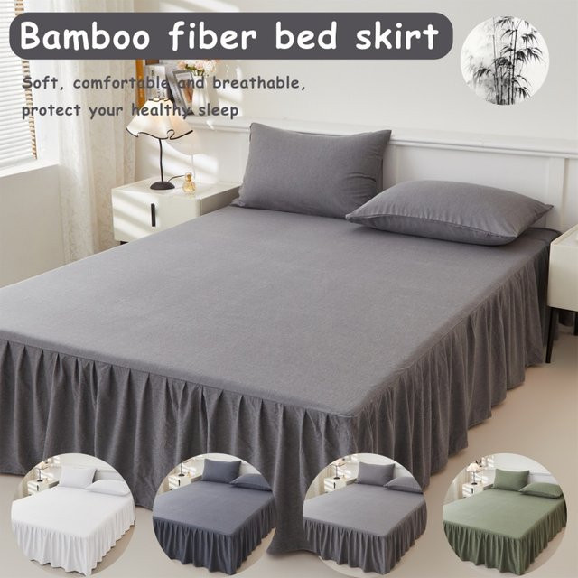 Bettrock aus Bambusfaser von FLOWERS AND CAKES mit elastischen Ecken für Queen- und King-Size-Betten - Bild 1