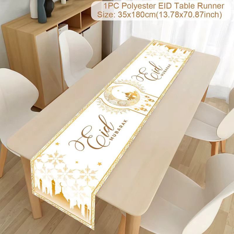 ZQNYCY Tischläufer Ramadan Dekoration Multicolor für Eid Mubarak und Ramadan Kareem - Bild 1