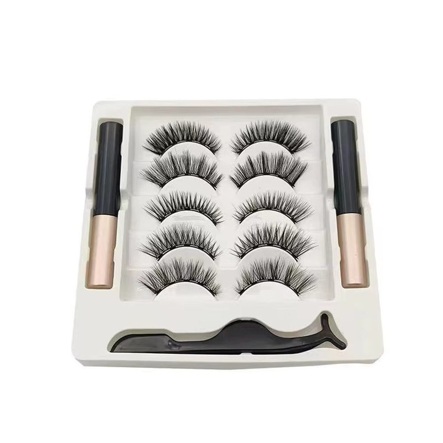 JIEFUXIN Magnetische Wimpern Set, 3D-Nerzwimpern, Black, Unisex - Bild 3