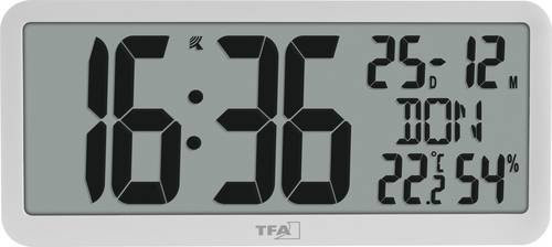 TFA Dostmann Funk Wanduhr, Weiß, Unisex - Bild 1