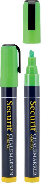Securit 2er-Set Flüssigkreidestifte in Grün mit abgeschrägter Spitze und Schriftbreite von 2 bis 6 mm - Bild 1