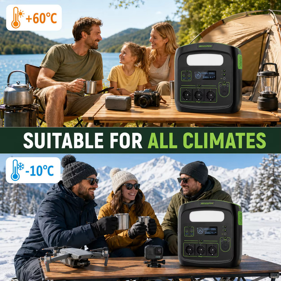 Tragbare Powerstation NECESPOW N7576 in Schwarz mit 483,84Wh, 700W Dauerleistung, 1400W Spitzenleistung, 230V Ausgang und PD100W USB-C Schnellladung - Bild 7