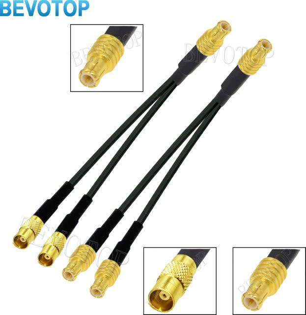 BEVOTOP MCX-Y-Typ-Splitter mit RG174-Kabel als Navigations-GPS-Antennenverlängerungsadapter, Schwarz - Bild 1
