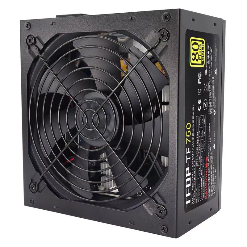 T.F.SKYWINDINTL Gaming-Netzteil 750 W, 80 Plus Gold, ATX PC-Netzteil, vollständig modular, Schwarz - Bild 3
