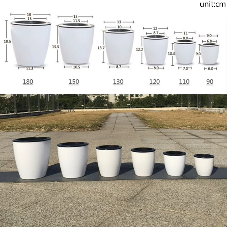 Selbstabsaugende Blumentöpfe aus Kunststoff in Weiß für den Gemüsegarten, Durchmesser: 90 mm, 110 mm, 120 mm, 130 mm, 150 mm, 180 mm - Bild 2