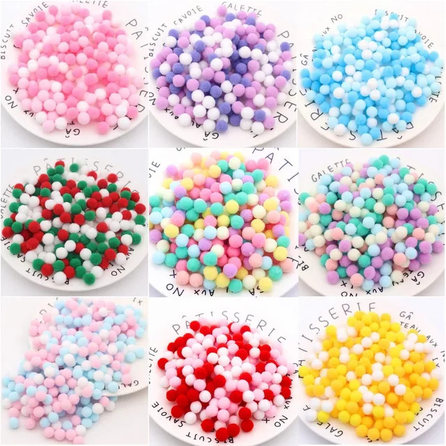 Bunte Mini-Pompons für DIY-Bastelprojekte und Dekoration, 300 Stück, 10–30 mm, 20 g - Bild 1