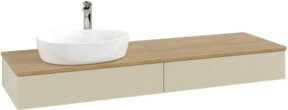 V&B Waschtischunterschrank Antao mit Frontstruktur in Eiche Grau lackiert, B/T: 160 x 50 cm - Bild 1