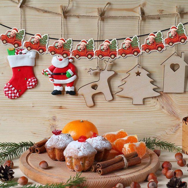 Cyuan Weihnachtsbaum-Dekorationsset mit Auto-Muster und Fotopapier für Banner, Aufkleber und Kuchen-Deko - Bild 1