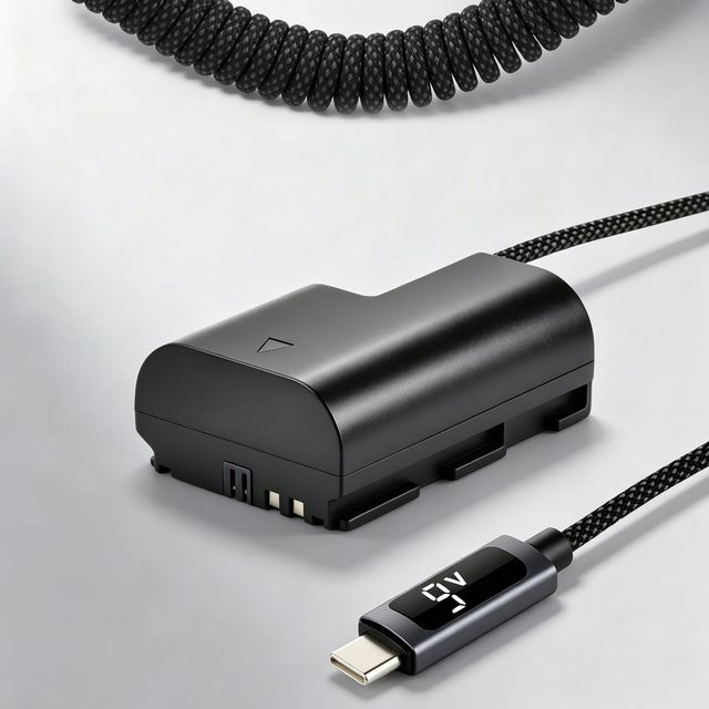 Batmax LP-E6 LP-E6NH Dummy-Akku mit USB-C PD 9V Stromversorgungsanschluss für Canon EOS R5 R6 5DS R 7D 6D 60D 60Da 70D 80D 90D in Schwarz - Bild 1