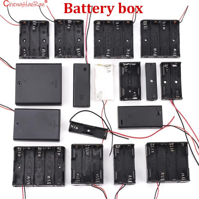 ChengHaoRan 5er Set Batteriekästen für 18650 Batterien in Schwarz, schweißfreie Ausführung ohne Schalter und Abdeckung - Bild 1
