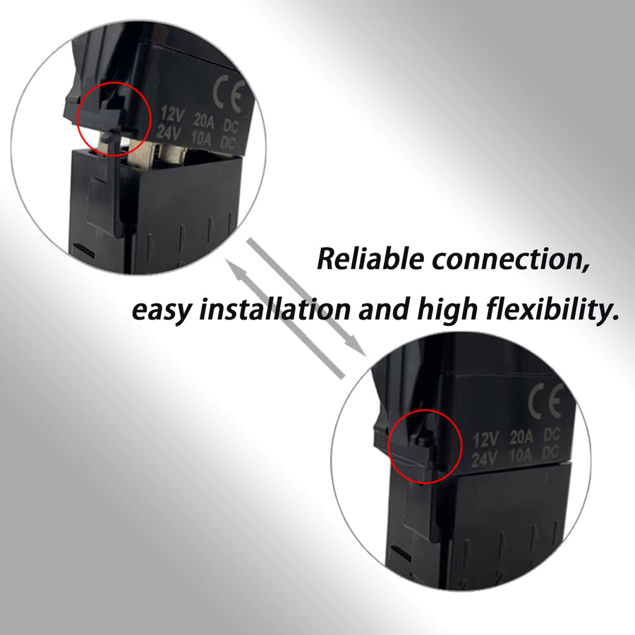 Carling ARB Narva Wippschalter Plug-In-Buchse mit 8/10 Spade Terminals Kit in Schwarz aus ABS-Kunststoff für Boot und 4X4 - Bild 4