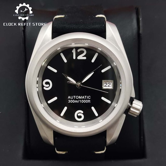 Armbanduhr Automatik, Edelstahlgehäuse, 40 mm, Leder, Herren - Bild 1