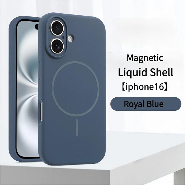Yiran Silikon Schutzhülle für iPhone 16 Plus in Blau mit MagSafe Magnetfunktion und stoßfestem Design - Bild 1