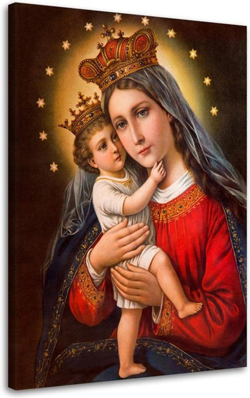 Feeby Leinwand Porträt Madonna mit Kind mehrfarbig B/H: 40 x 60 cm - Bild 1