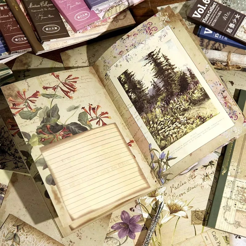 Blossom Serie Vintage Tagebuch mit literarischem Ölgemälde Motiv, Hardcover, Liniert, Mehrfarbig - Bild 2