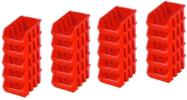 PROREGAL SuperSparSet 20x Sichtlagerboxen aus Polypropylen in Rot, H x B x T: 7,5 x 11,6 x 16,1 cm - Bild 1