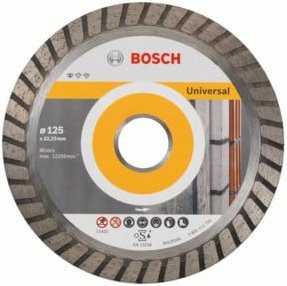 Bosch Diamanttrennscheibe Standard for Universal Turbo für Beton, Multicolour, Durchmesser: 125 mm, Bohrung: 22,23 mm, Dicke: 2 mm, Höhe: 10 mm - Bild 1