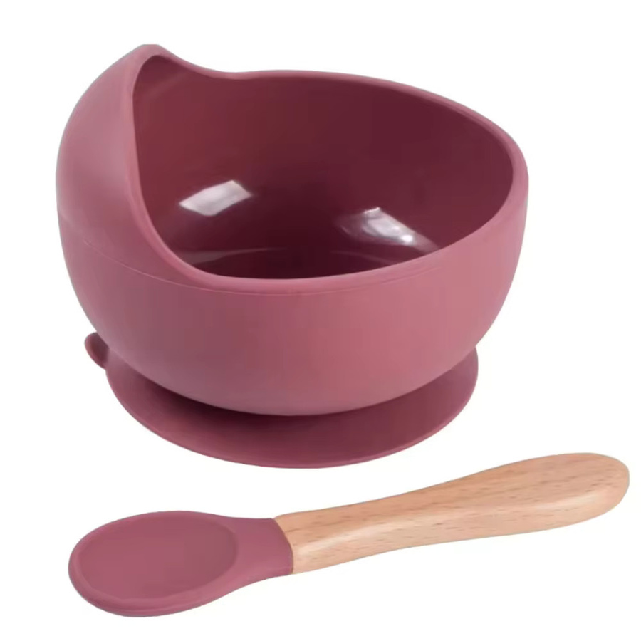 2er Set Baby Silikon Schüssel und Löffel mit Saugnapf in Grün - Bild 3