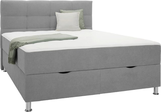 Based Boxbett Oviedo in Grau mit Aufstehfunktion, B/T/H: 180 x 200 x 118 cm - Bild 1