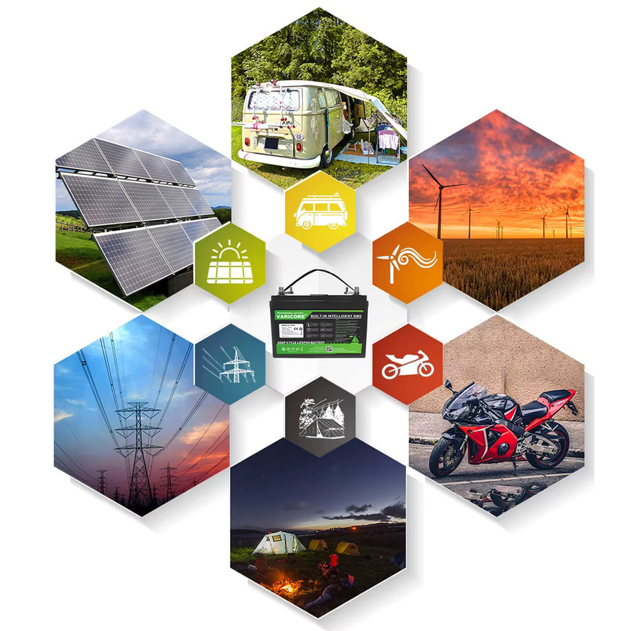 VariCore 12V 120Ah LiFePO4 Batterie mit integriertem BMS und USB 3.0 Type-C in Schwarz für Wohnmobil, Camping, Solar und Marine - Bild 3