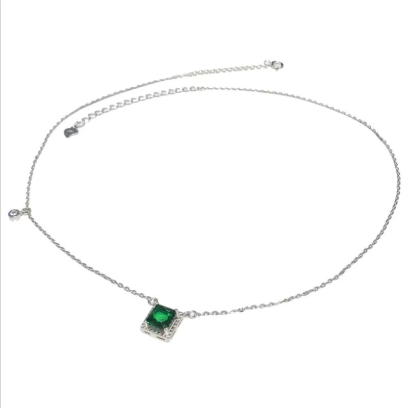 GaGa-Duck Halskette, 925 Silber, Kristall, Damen, Grün - Bild 4