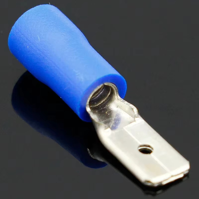 ELECAPITAL Crimp-Anschluss Set mit 100 Stück (50 Paar) in Blau, isolierte Spatenstecker mit 4,8 mm Durchmesser, männlich und weiblich für elektrische Verkabelungen - Bild 2