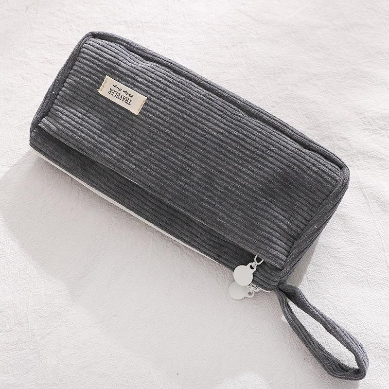 Koreanische Cord Kosmetik Tasche als tragbarer Make-Up Organizer und Kulturbeutel für Damen in Rot - Bild 1