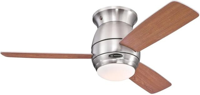 WESTINGHOUSE Deckenventilator Halley in Nickel gebürstet mit Beleuchtung und Fernbedienung, Durchmesser: 112 cm - Bild 1