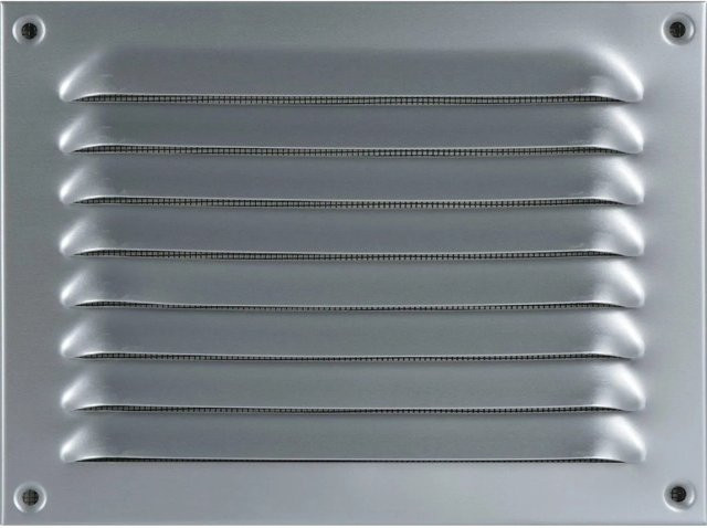 Upmann Wetterschutzgitter Eckig Aufschraubbar aus Aluminium in Silber B: 23,0 cm, H: 17,0 cm - Bild 1