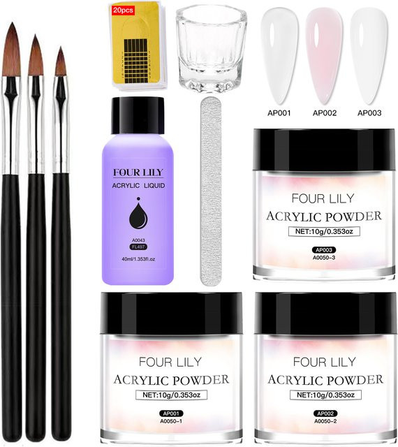 VIER LILY Acryl-Nagelset, Nagel-Acrylpulver, Kristall-Flüssigkeitsset - Bild 1