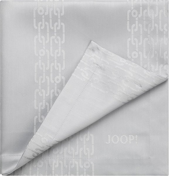 2er Set JOOP! CHAINS Servietten in Silber und Grau aus Jacquard mit grafischem Design, B/B: 50 x 50 cm - Bild 1