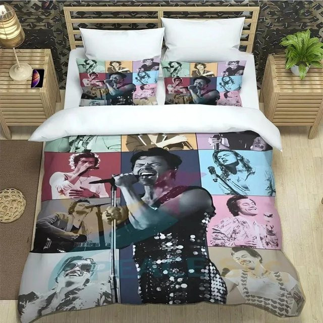 Flylo One-Direction Bettwäsche-Set mit Bettbezug und Kissenbezügen aus Mikrofaser, Mehrfarbig, B/H: 200 x 200 cm - Bild 1