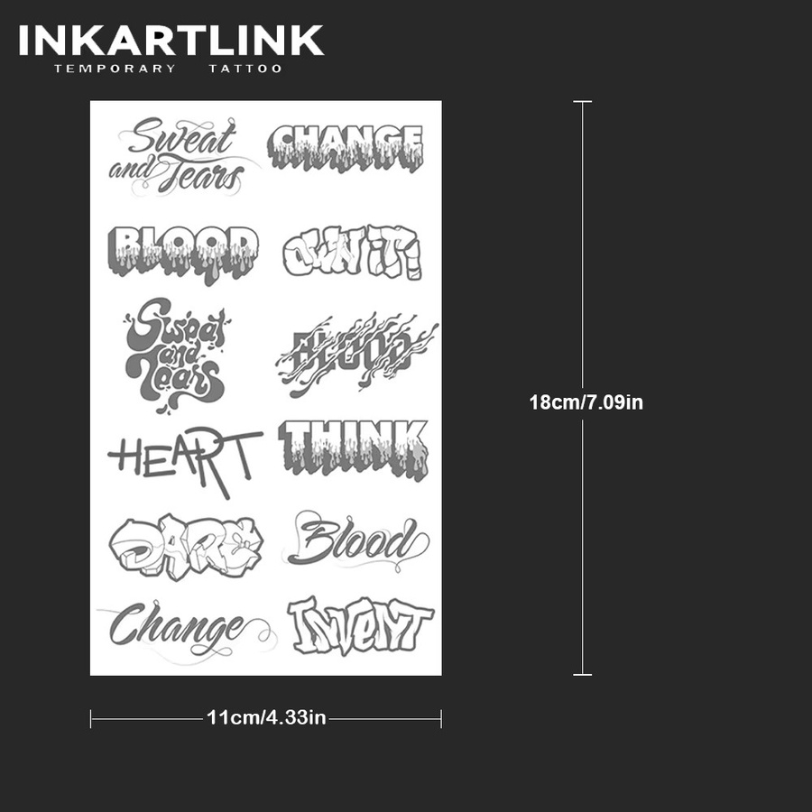 INKARTLINK Fried Street Temporärer Tattoo-Aufkleber, Unisex - Bild 4