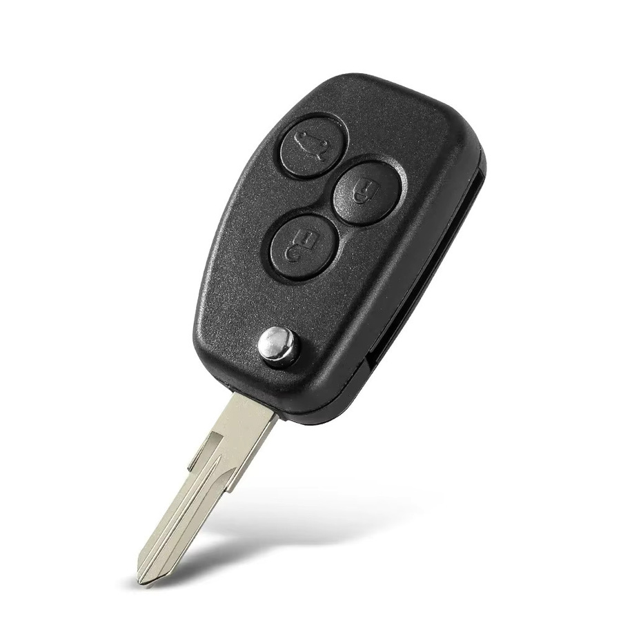KEYYOU Modifiziertes Autoschlüsselgehäuse für Renault Dacia Modus Logan Clio Espace Nissan, 2/3BTN Klapp-Fernbedienungsgehäuse, Schwarz - Bild 2