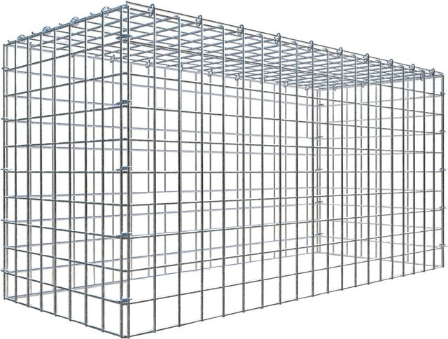Gabiona C-Ring Anbaukorb Typ 3 in Silbergrau, Maschenweite 5 x 5 cm, B/T/H: 50 x 100 x 40 cm - Bild 1