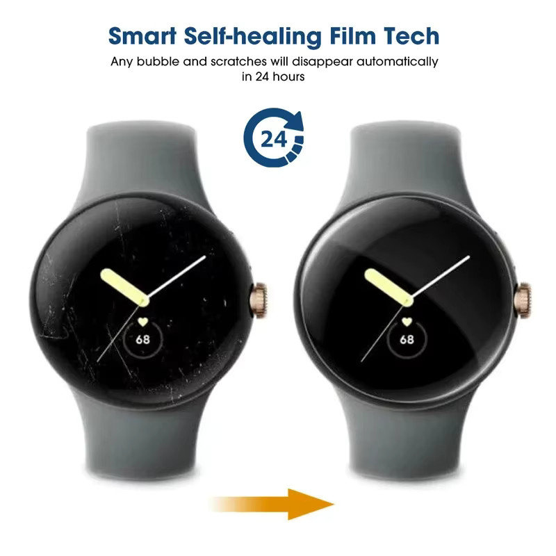 Google Displayschutzfolie Hydrogel, Google Pixel Watch 2 LTE, 5 Stück - Bild 4
