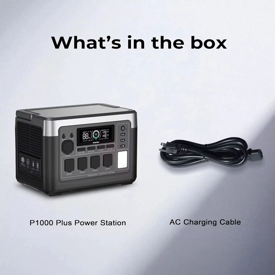 OUKITEL P1000E Plus Tragbare Powerstation 1800W 1024Wh LiFePO4 mit PV400 Solarpanel für Notstromversorgung, Camping und mobile Stromversorgung - Bild 6