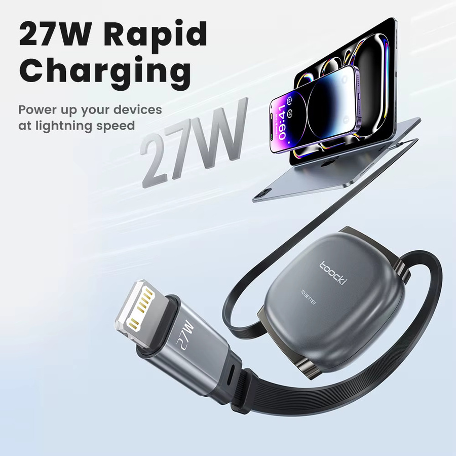 Toocki USB-C auf Lightning Kabel mit 27 W PD Schnellladefunktion für iPhone und iOS Geräte - Bild 2