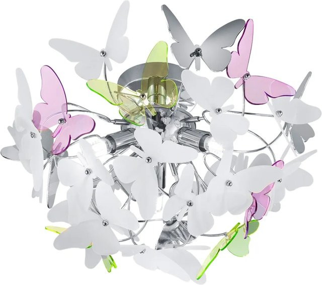 Reality Deckenleuchte Butterfly in Chrom, B/T/H: 45,0 x 45,0 x 28,5 cm - Bild 1