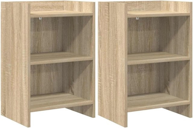 vidaXL Nachttische 2er-Set Sonoma-Eiche aus Holzwerkstoff, B/T/H: 40 x 30 x 60 cm - Bild 1