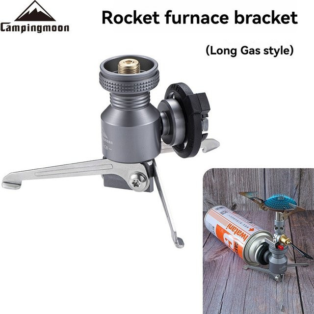 CAMPINGMOON Z23-CB Dreifach-Adapter für Outdoor-Camping-Gaslaternen mit integriertem Kocher und Gasraketofeuerstelle in Silber - Bild 1