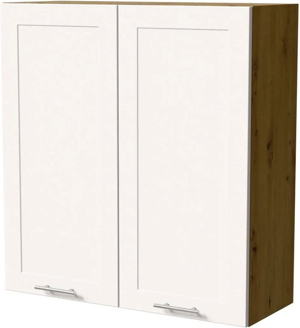 Feldmann-Wohnen Hängeschrank Oslo W4/90 Küchenschrank in Eiche Artisan und Weiß Matt mit Soft-Close-Türen, B/T/H: 90 x 32,5 x 96 cm - Bild 1