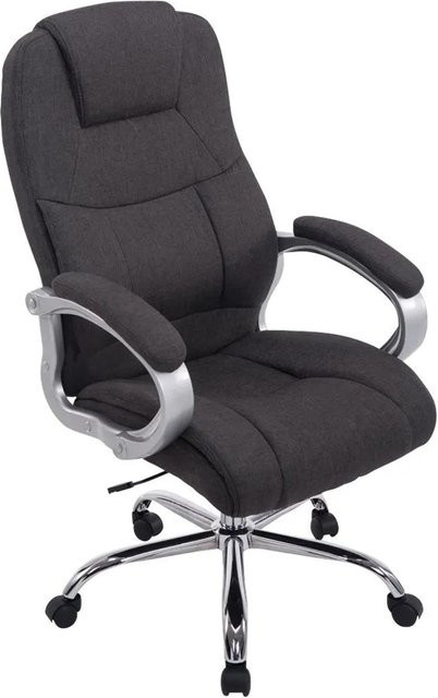 DELUKE Bürostuhl SYDNEY Ergonomischer Stoffstuhl in Dunkelgrau mit Chromgestell, H x B x T: 113 x 66 x 70 cm - Bild 1